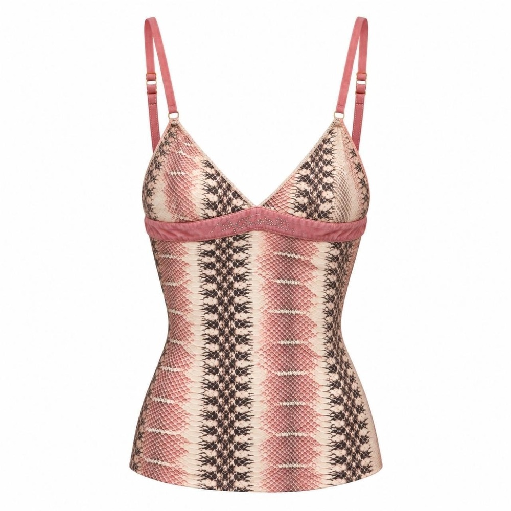 Roberto Cavalli Pink Patterned Tank